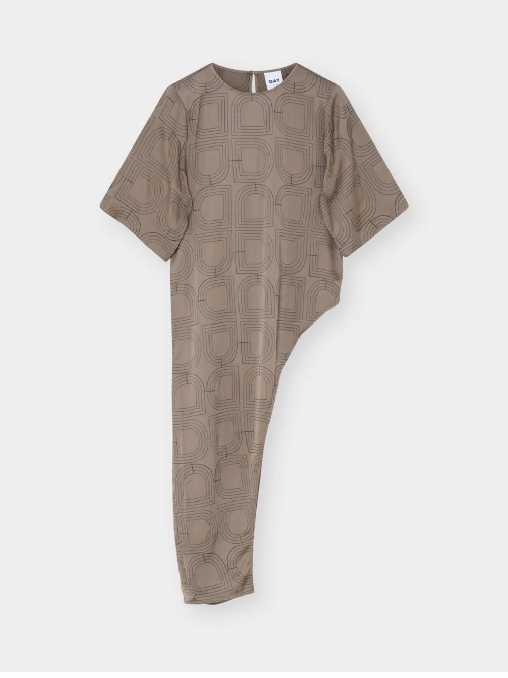 Day Birger Taupe Textured Tunic Top asymmetrical Relaxed Short Sleeve NWT - Picture 7 of 7